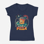 We Came In Pizza-Womens-V-Neck-Tee-eduely