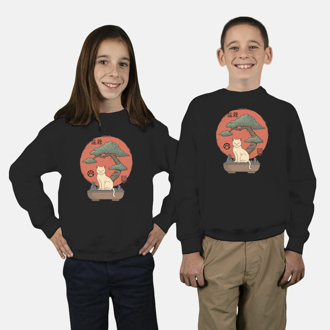 Bonsai Cat-Youth-Crew Neck-Sweatshirt-vp021