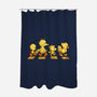 Yellow Birdy Road-none polyester shower curtain-PrimePremne