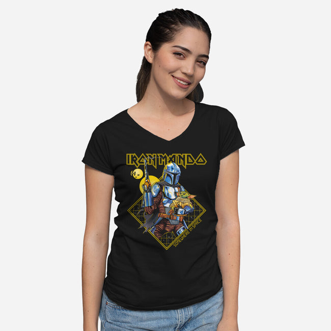 Somewhere In Space-Womens-V-Neck-Tee-CappO