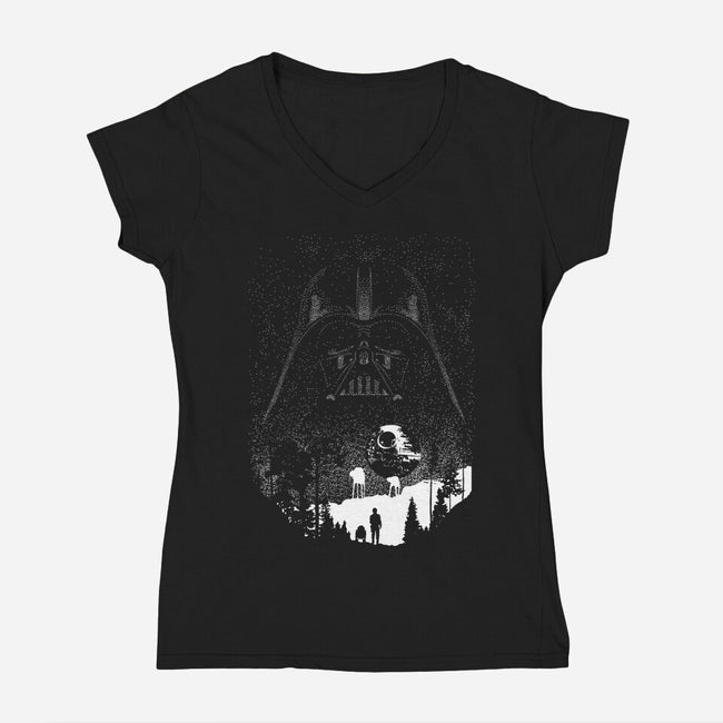 Evil Galaxy-Womens-V-Neck-Tee-dalethesk8er