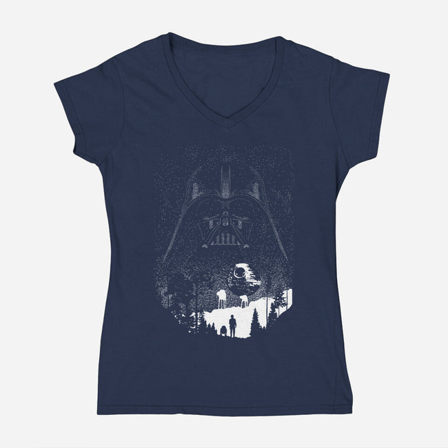 Evil Galaxy-Womens-V-Neck-Tee-dalethesk8er