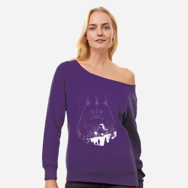 Evil Galaxy-Womens-Off Shoulder-Sweatshirt-dalethesk8er