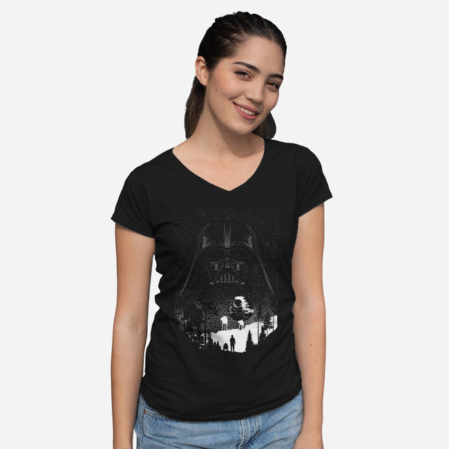 Evil Galaxy-Womens-V-Neck-Tee-dalethesk8er