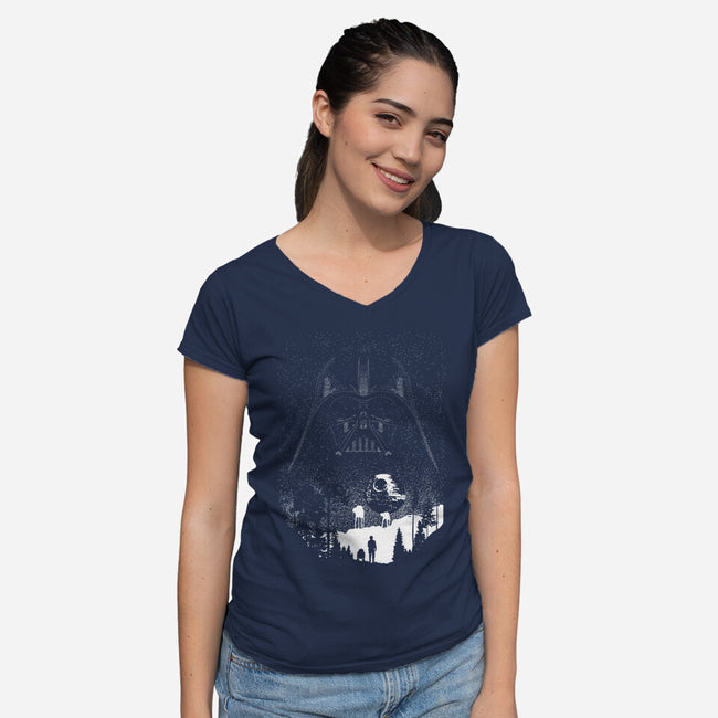 Evil Galaxy-Womens-V-Neck-Tee-dalethesk8er