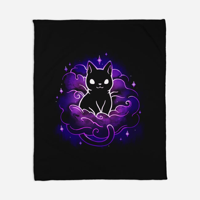 Nebula Cat-None-Fleece-Blanket-Vallina84