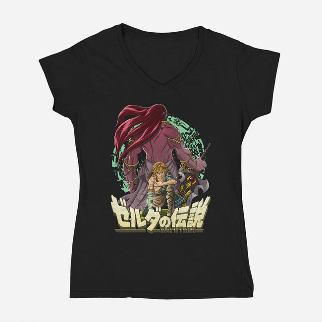 Tears Of The Evil Reborn-Womens-V-Neck-Tee-Diego Oliver