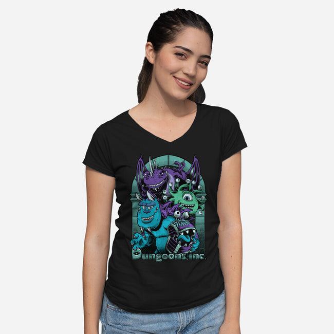 Dungeons Inc-Womens-V-Neck-Tee-Studio Mootant