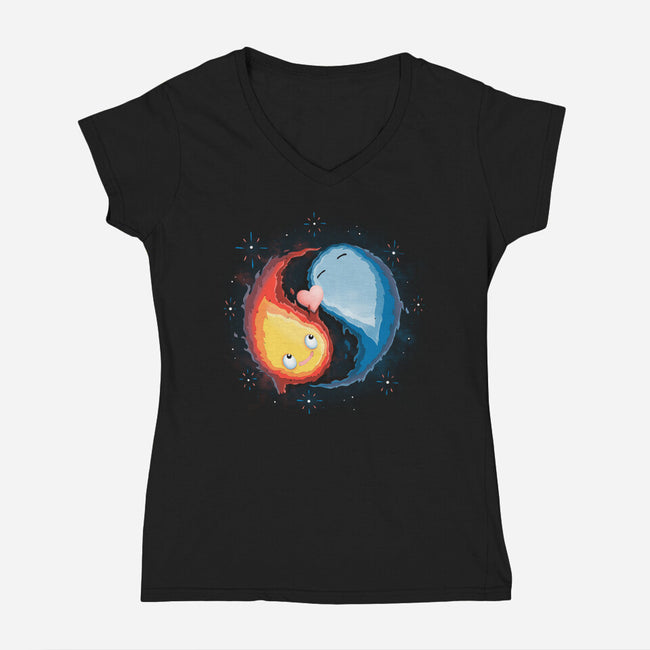 Fire Death Alive-Womens-V-Neck-Tee-Vallina84