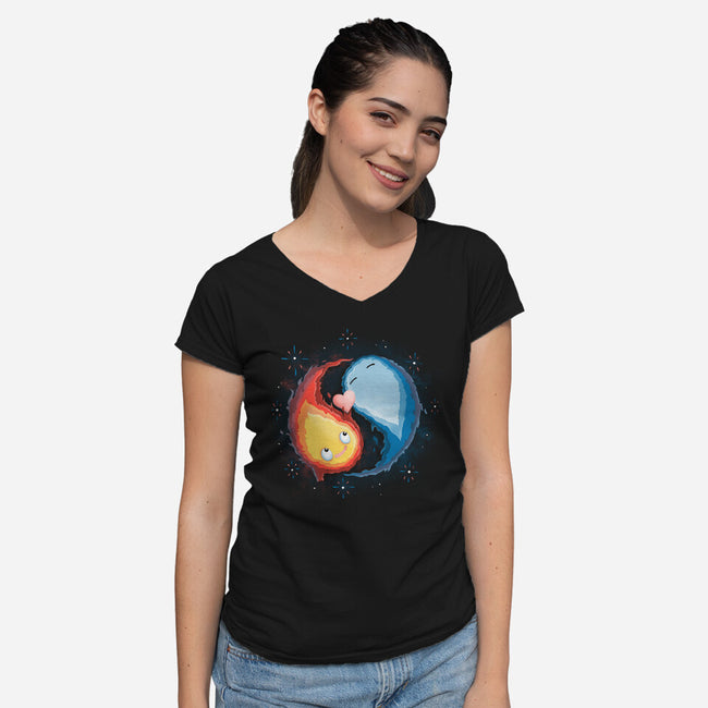 Fire Death Alive-Womens-V-Neck-Tee-Vallina84
