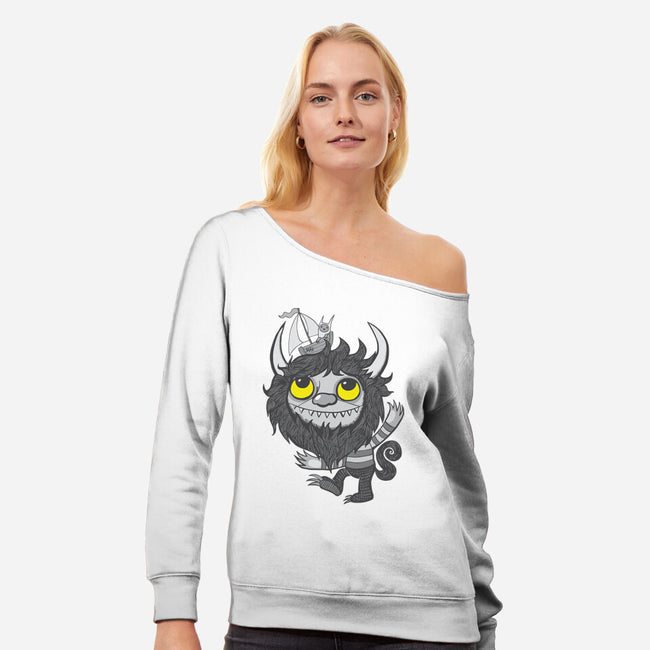 Yellow Eyes-womens off shoulder sweatshirt-wotto