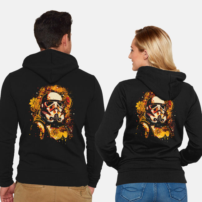 Flower Trooper-Unisex-Zip-Up-Sweatshirt-kharmazero