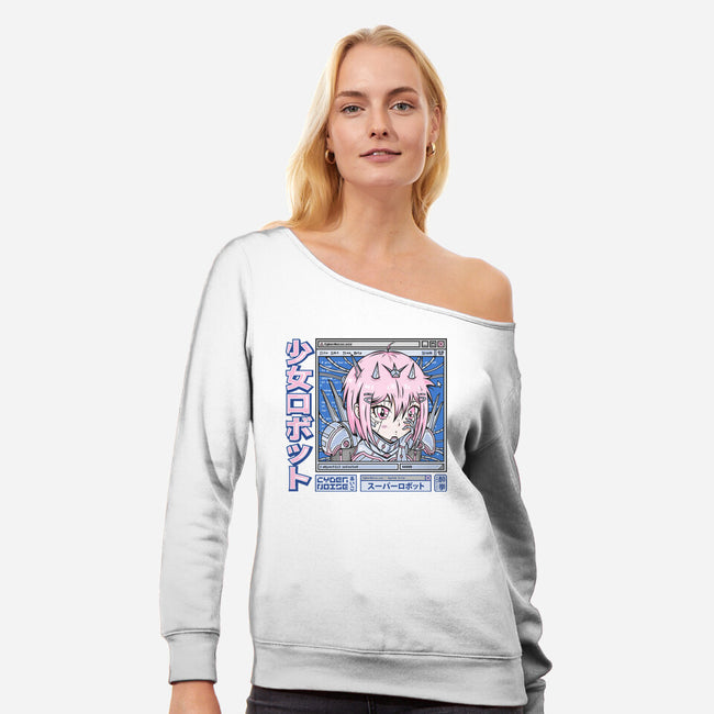 Cyber Devil Girl-Womens-Off Shoulder-Sweatshirt-Bear Noise