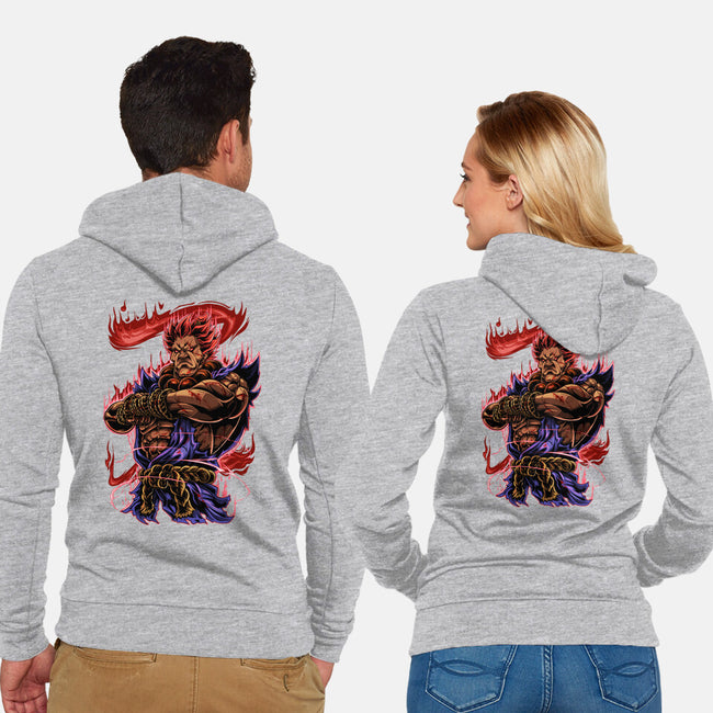 Fighting Demon-Unisex-Zip-Up-Sweatshirt-Conjura Geek