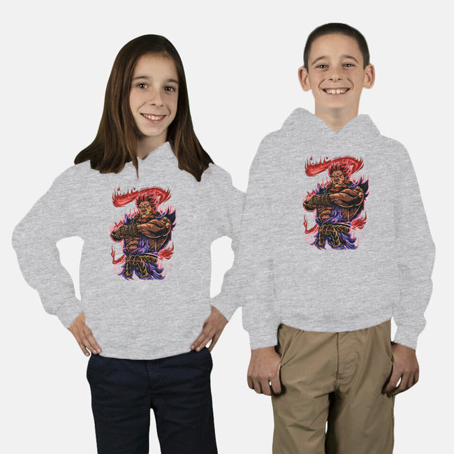 Fighting Demon-Youth-Pullover-Sweatshirt-Conjura Geek