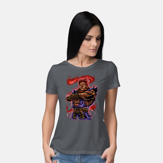Fighting Demon-Womens-Basic-Tee-Conjura Geek