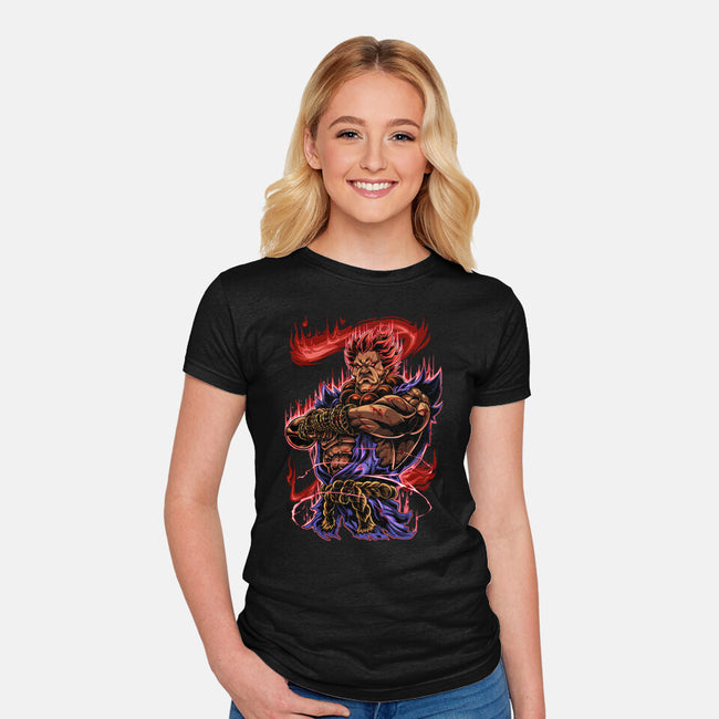 Fighting Demon-Womens-Fitted-Tee-Conjura Geek