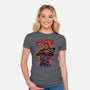 Fighting Demon-Womens-Fitted-Tee-Conjura Geek