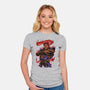 Fighting Demon-Womens-Fitted-Tee-Conjura Geek