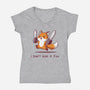 I Don't Give A Fox-Womens-V-Neck-Tee-Kiseki