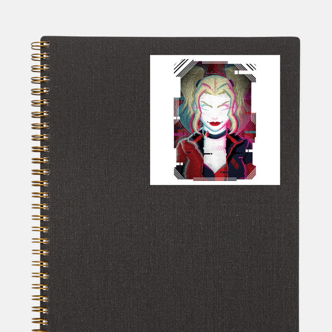 Harley Quinn Glitch-None-Glossy-Sticker-danielmorris1993