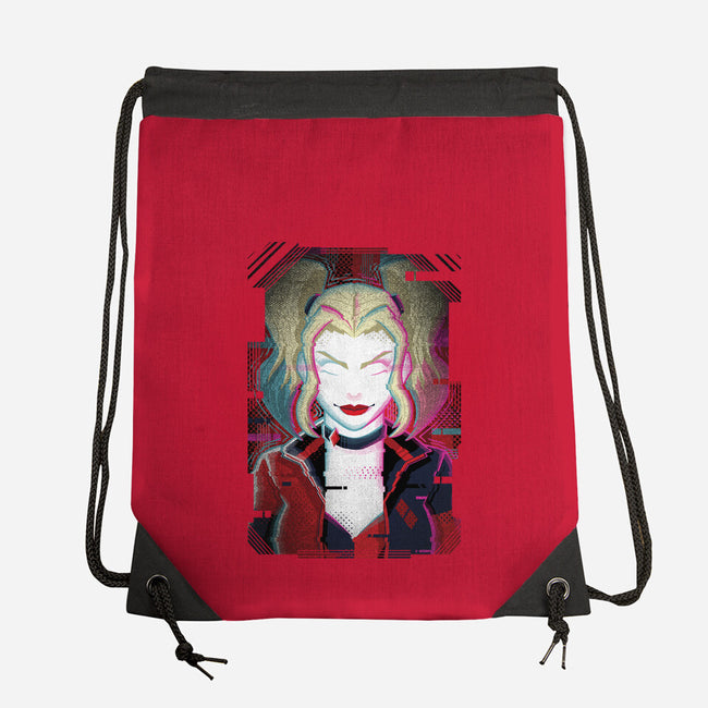 Harley Quinn Glitch-None-Drawstring-Bag-danielmorris1993