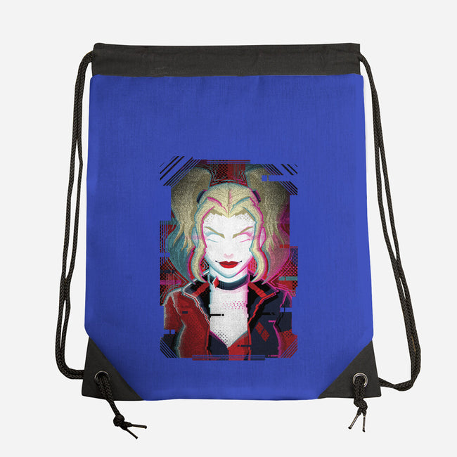 Harley Quinn Glitch-None-Drawstring-Bag-danielmorris1993