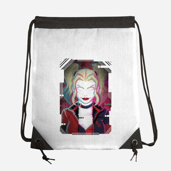 Harley Quinn Glitch-None-Drawstring-Bag-danielmorris1993