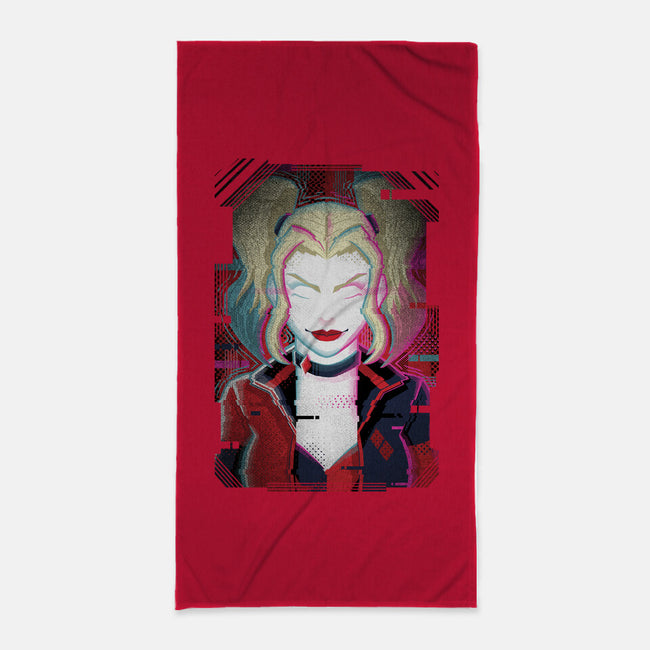 Harley Quinn Glitch-None-Beach-Towel-danielmorris1993