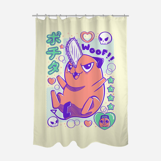 Cute Pochita-None-Polyester-Shower Curtain-Panchi Art