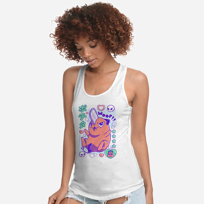 Cute Pochita-Womens-Racerback-Tank-Panchi Art