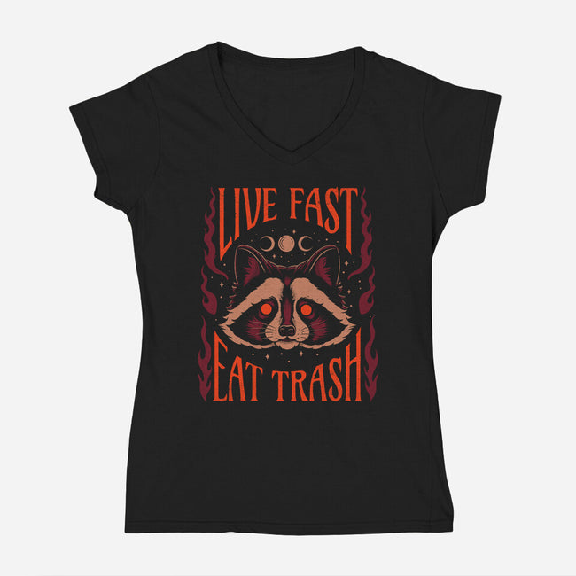 Live And Eat-Womens-V-Neck-Tee-Thiago Correa