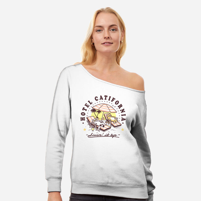 Hotel Catifornia-Womens-Off Shoulder-Sweatshirt-Gamma-Ray