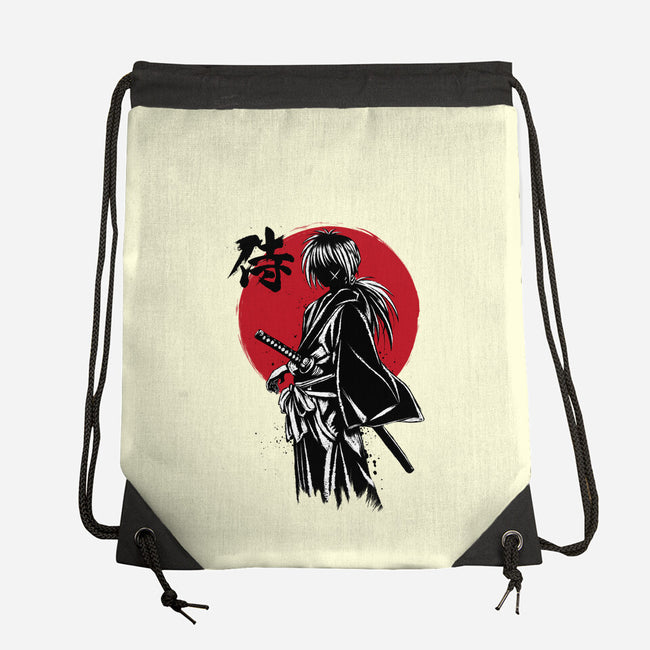 Kenshin Sumi-e-None-Drawstring-Bag-DrMonekers