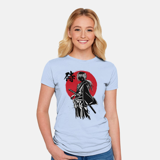 Kenshin Sumi-e-Womens-Fitted-Tee-DrMonekers
