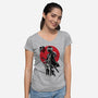 Kenshin Sumi-e-Womens-V-Neck-Tee-DrMonekers