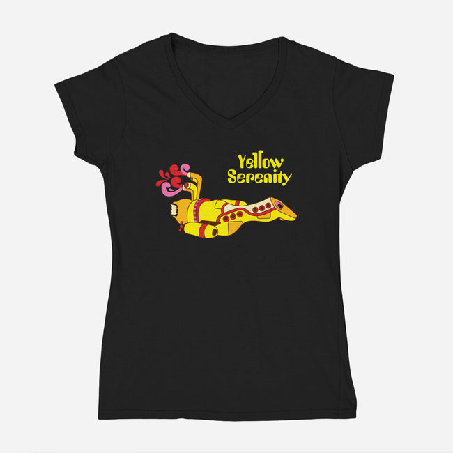 Yellow Serenity-womens v-neck tee-KentZonestar