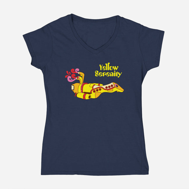 Yellow Serenity-womens v-neck tee-KentZonestar