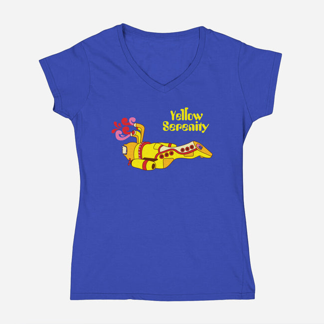 Yellow Serenity-womens v-neck tee-KentZonestar