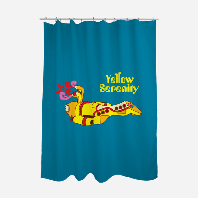 Yellow Serenity-none polyester shower curtain-KentZonestar