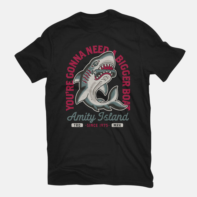 Amity Island Shark Tattoo-Womens-Fitted-Tee-Nemons