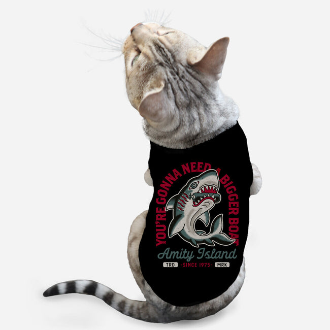 Amity Island Shark Tattoo-Cat-Basic-Pet Tank-Nemons