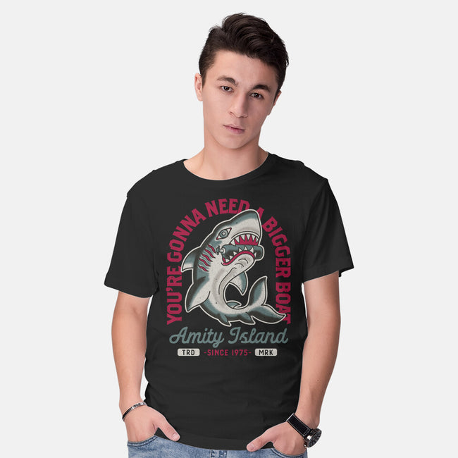 Amity Island Shark Tattoo-Mens-Basic-Tee-Nemons