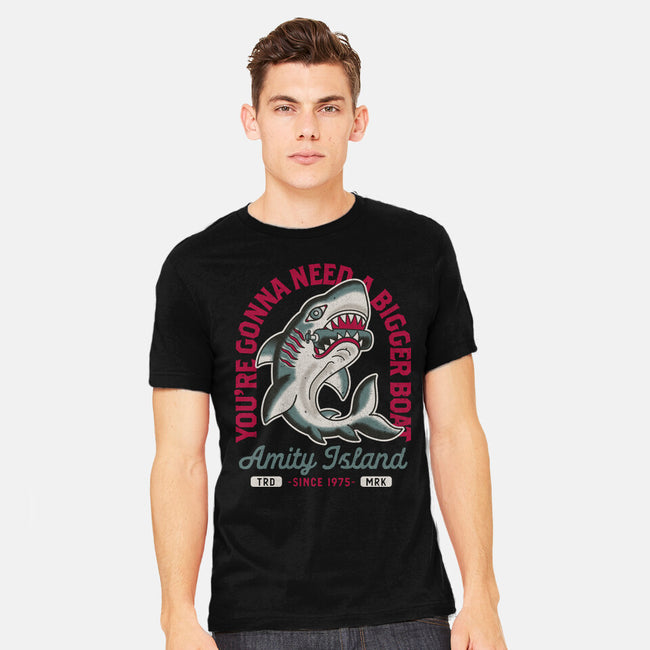 Amity Island Shark Tattoo-Mens-Heavyweight-Tee-Nemons