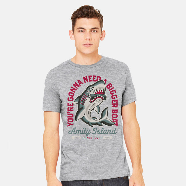 Amity Island Shark Tattoo-Mens-Heavyweight-Tee-Nemons