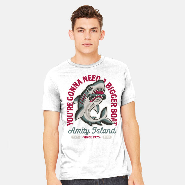 Amity Island Shark Tattoo-Mens-Heavyweight-Tee-Nemons