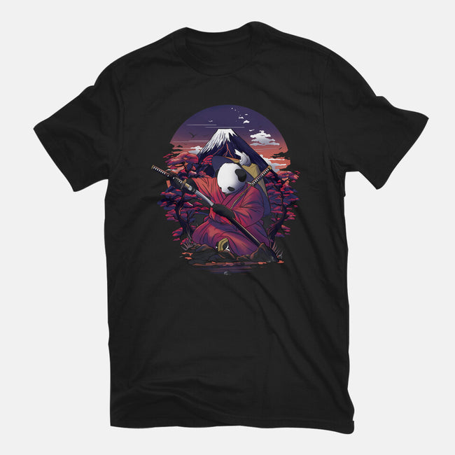 Samurai Panda Warrior-Womens-Fitted-Tee-fanfabio