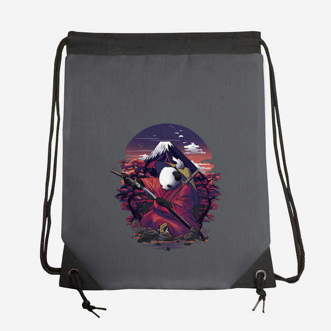 Samurai Panda Warrior-None-Drawstring-Bag-fanfabio