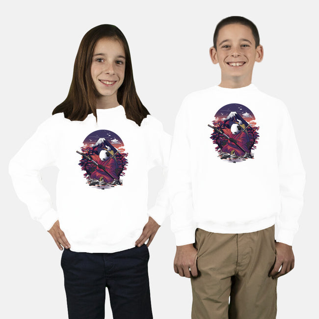 Samurai Panda Warrior-Youth-Crew Neck-Sweatshirt-fanfabio