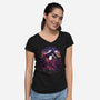 Samurai Panda Warrior-Womens-V-Neck-Tee-fanfabio